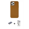 MARSİLYAN™- iPhone 12 Pro Max Kılıf Çekirdek Çizgi - Şeffaf Uv Polymer Nano Ekran Koruyucu + Renkli Kamera Lens Koruma Cam - SI