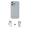 MARSİLYAN™- iPhone 12 Pro Max Kılıf Çekirdek Çizgi - Şeffaf Uv Polymer Nano Ekran Koruyucu + Shine Kamera Lens - LT