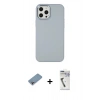 MARSİLYAN™- iPhone 12 Pro Max Kılıf Çekirdek Çizgi - Şeffaf Uv Polymer Nano Ekran Koruyucu + Shine Kamera Lens Koruma Cam - GI