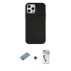 MARSİLYAN™- iPhone 12 Pro Max Kılıf Çekirdek Çizgi - Şeffaf Uv Polymer Nano Ekran Koruyucu + Shine Kamera Lens Koruma Cam - GS