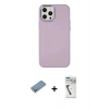 MARSİLYAN™- iPhone 12 Pro Max Kılıf Çekirdek Çizgi - Şeffaf Uv Polymer Nano Ekran Koruyucu + Shine Kamera Lens Koruma Cam - GS