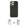 MARSİLYAN™- iPhone 12 Pro Max Kılıf Çekirdek Çizgi - Şeffaf Uv Polymer Nano Ekran Koruyucu + Shine Kamera Lens - LT