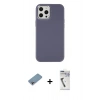 MARSİLYAN™- iPhone 12 Pro Max Kılıf Çekirdek Çizgi - Şeffaf Uv Polymer Nano Ekran Koruyucu + Shine Kamera Lens Koruma Cam - GI