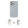 MARSİLYAN™- iPhone 12 Pro Max Kılıf Çekirdek Çizgi - Şeffaf Uv Polymer Nano Ekran Koruyucu + Shine Kamera Lens - GD