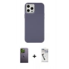 MARSİLYAN™- iPhone 12 Pro Max Kılıf Çekirdek Çizgi - Şeffaf Uv Polymer Nano Ekran Koruyucu + Yeşil Neon Fosforlu Kamera Lens