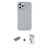 MARSİLYAN™- iPhone 12 Pro Max Kılıf Çekirdek Çizgi - Şeffaf Uv Polymer Nano Ekran Koruyucu + Yeşil Renkli Kamera Lens Koruma Cam