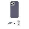 MARSİLYAN™- iPhone 12 Pro Max Kılıf Çekirdek Çizgi - Şeffaf Uv Polymer Nano Ekran Koruyucu + Yeşil Renkli Kamera Lens Koruma Cam