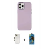 MARSİLYAN™- iPhone 12 Pro Max Kılıf Çekirdek Çizgi - Siyah 18D Cam Ekran Koruyucu + Shine Kamera Lens - GD