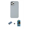 MARSİLYAN™- iPhone 12 Pro Max Kılıf Çekirdek Çizgi - Siyah 18D Cam Ekran Koruyucu + Shine Kamera Lens Koruma Cam - GD