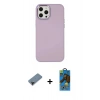 MARSİLYAN™- iPhone 12 Pro Max Kılıf Çekirdek Çizgi - Siyah 18D Cam Ekran Koruyucu + Shine Kamera Lens Koruma Cam - SH