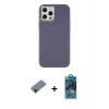 MARSİLYAN™- iPhone 12 Pro Max Kılıf Çekirdek Çizgi - Siyah 18D Cam Ekran Koruyucu + Shine Kamera Lens Koruma Cam - SH