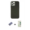 MARSİLYAN™- iPhone 12 Pro Max Kılıf Çekirdek Çizgi - Siyah 20D Premium Cam Ekran Koruyucu + Metal Kamera Lens Koruma Cam - GD