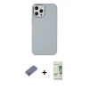 MARSİLYAN™- iPhone 12 Pro Max Kılıf Çekirdek Çizgi - Siyah 20D Premium Cam Ekran Koruyucu + Metal Kamera Lens Koruma Cam - GD