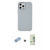 MARSİLYAN™- iPhone 12 Pro Max Kılıf Çekirdek Çizgi - Siyah 20D Premium Cam Ekran Koruyucu + Mavi Shine Kamera Lens Koruma Cam