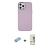 MARSİLYAN™- iPhone 12 Pro Max Kılıf Çekirdek Çizgi - Siyah 20D Premium Cam Ekran Koruyucu + Mavi Shine Kamera Lens Koruma Cam