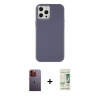 MARSİLYAN™- iPhone 12 Pro Max Kılıf Çekirdek Çizgi - Siyah 20D Premium Cam Ekran Koruyucu + Neon Fosforlu Kamera Lens - TU