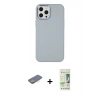 MARSİLYAN™- iPhone 12 Pro Max Kılıf Çekirdek Çizgi - Siyah 20D Premium Cam Ekran Koruyucu + Sarı Renkli Kamera Lens Koruma Cam