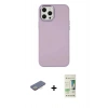 MARSİLYAN™- iPhone 12 Pro Max Kılıf Çekirdek Çizgi - Siyah 20D Premium Cam Ekran Koruyucu + Sarı Renkli Kamera Lens Koruma Cam
