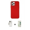 MARSİLYAN™- iPhone 12 Pro Max Kılıf Çekirdek Çizgi - Siyah 20D Premium Cam Ekran Koruyucu + Shine Kamera Lens - GD
