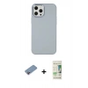 MARSİLYAN™- iPhone 12 Pro Max Kılıf Çekirdek Çizgi - Siyah 20D Premium Cam Ekran Koruyucu + Shine Kamera Lens Koruma Cam - PE