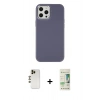 MARSİLYAN™- iPhone 12 Pro Max Kılıf Çekirdek Çizgi - Siyah 20D Premium Cam Ekran Koruyucu + Shine Kamera Lens - GD