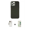 MARSİLYAN™- iPhone 12 Pro Max Kılıf Çekirdek Çizgi - Siyah 20D Premium Cam Ekran Koruyucu + Shine Kamera Lens - GD
