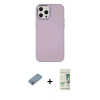 MARSİLYAN™- iPhone 12 Pro Max Kılıf Çekirdek Çizgi - Siyah 20D Premium Cam Ekran Koruyucu + Shine Kamera Lens Koruma Cam - GI