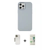 MARSİLYAN™- iPhone 12 Pro Max Kılıf Çekirdek Çizgi - Siyah 20D Premium Cam Ekran Koruyucu + Shine Kamera Lens - GD