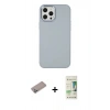 MARSİLYAN™- iPhone 12 Pro Max Kılıf Çekirdek Çizgi - Siyah 20D Premium Cam Ekran Koruyucu + Shine Kamera Lens Koruma Cam - SABE