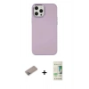MARSİLYAN™- iPhone 12 Pro Max Kılıf Çekirdek Çizgi - Siyah 20D Premium Cam Ekran Koruyucu + Shine Kamera Lens Koruma Cam - SABE