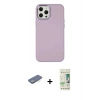 MARSİLYAN™- iPhone 12 Pro Max Kılıf Çekirdek Çizgi - Siyah 20D Premium Cam Ekran Koruyucu + Renkli Kamera Lens Koruma Cam - YL