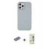 MARSİLYAN™- iPhone 12 Pro Max Kılıf Çekirdek Çizgi - Siyah 20D Premium Cam Ekran Koruyucu + Renkli Kamera Lens Koruma Cam - YL