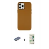 MARSİLYAN™- iPhone 12 Pro Max Kılıf Çekirdek Çizgi - Siyah 20D Premium Cam Ekran Koruyucu + Renkli Kamera Lens Koruma Cam - YL