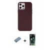 MARSİLYAN™- iPhone 12 Pro Max Kılıf Çekirdek Çizgi - Siyah 360 Mat Full Body Arka Koruyucu + Shine Kamera Lens Koruma Cam - GS