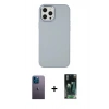 MARSİLYAN™- iPhone 12 Pro Max Kılıf Çekirdek Çizgi - Siyah 360 Mat Full Body Arka Koruyucu + Neon Fosforlu Kamera Lens - MI