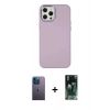 MARSİLYAN™- iPhone 12 Pro Max Kılıf Çekirdek Çizgi - Siyah 360 Mat Full Body Arka Koruyucu + Neon Fosforlu Kamera Lens - MI