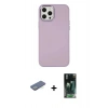 MARSİLYAN™- iPhone 12 Pro Max Kılıf Çekirdek Çizgi - Siyah 360 Mat Full Body Arka Koruyucu + Renkli Kamera Lens Koruma Cam - YL