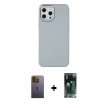 MARSİLYAN™- iPhone 12 Pro Max Kılıf Çekirdek Çizgi - Siyah 360 Mat Full Body Arka Koruyucu + Neon Fosforlu Kamera Lens - SI