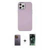 MARSİLYAN™- iPhone 12 Pro Max Kılıf Çekirdek Çizgi - Siyah 360 Mat Full Body Arka Koruyucu + Neon Fosforlu Kamera Lens - SI