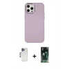 MARSİLYAN™- iPhone 12 Pro Max Kılıf Çekirdek Çizgi - Siyah 360 Mat Full Body Arka Koruyucu + Shine Kamera Lens - LT