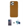 MARSİLYAN™- iPhone 12 Pro Max Kılıf Çekirdek Çizgi - Siyah 3D Antistatik Cam Ekran Koruyucu + Mavi Neon Fosforlu Kamera Lens