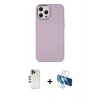 MARSİLYAN™- iPhone 12 Pro Max Kılıf Çekirdek Çizgi - Siyah 3D Antistatik Cam Ekran Koruyucu + Shine Kamera Lens - GD