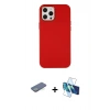 MARSİLYAN™- iPhone 12 Pro Max Kılıf Çekirdek Çizgi - Siyah 3D Antistatik Cam Ekran Koruyucu + Renkli Kamera Lens Koruma Cam - YL
