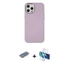 MARSİLYAN™- iPhone 12 Pro Max Kılıf Çekirdek Çizgi - Siyah 3D Antistatik Cam Ekran Koruyucu + Renkli Kamera Lens Koruma Cam - YL