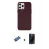 MARSİLYAN™- iPhone 12 Pro Max Kılıf Çekirdek Çizgi - Siyah 3D Antistatik Hayalet Cam Ekran Koruyucu + Shine Kamera Lens Koruma Cam - GD