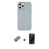 MARSİLYAN™- iPhone 12 Pro Max Kılıf Çekirdek Çizgi - Siyah 3D Antistatik Hayalet Cam Ekran Koruyucu + Metal Kamera Lens Koruma Cam - KI