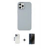 MARSİLYAN™- iPhone 12 Pro Max Kılıf Çekirdek Çizgi - Siyah 3D Antistatik Hayalet Cam Ekran Koruyucu + Shine Kamera Lens - LT