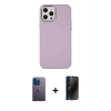 MARSİLYAN™- iPhone 12 Pro Max Kılıf Çekirdek Çizgi - Siyah 3D Antistatik Hayalet Cam Ekran Koruyucu + Neon Fosforlu Kamera Lens - MI