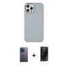 MARSİLYAN™- iPhone 12 Pro Max Kılıf Çekirdek Çizgi - Siyah 3D Antistatik Hayalet Cam Ekran Koruyucu + Neon Fosforlu Kamera Lens - MI