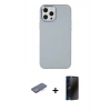 MARSİLYAN™- iPhone 12 Pro Max Kılıf Çekirdek Çizgi - Siyah 3D Antistatik Hayalet Cam Ekran Koruyucu + Renkli Kamera Lens Koruma Cam - MI
